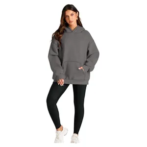 NWT Gray‎ Oversized Fleece Pullover Hoodie XS thumbnail 5