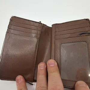 Coach Compact Brown Signature C Coated Canvas Wallet thumbnail 7