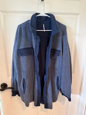 Free People Ruby Jacket in Navy Blue thumbnail 2