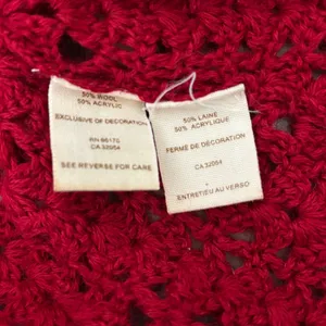 Free People Red Crochet Wool Tunic Top Floral Quilted Yoke Sz M Cottagecore Boho thumbnail 8