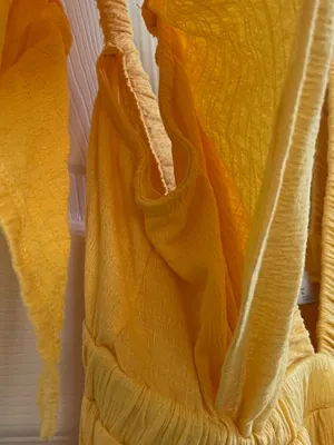 Women’s Free People FP Beach La La Maxi Dress Yellow-Orange Size L thumbnail 4