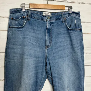 Abercrombie & Fitch Ankle Straight Jeans Plus Size 18 Short Light Wash Denim thumbnail 6