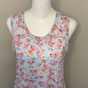 NWT MIA & TESS Sleeveless Summer Dress.‎ Size Small. Blue/pink Floral thumbnail 2