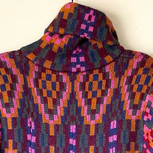 Farm Rio Tapestry Scarf Sweater‎ Maxi Dress Knit Pink Multi Small NWT thumbnail 8