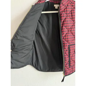 J.Crew Down Puffer Vest Womens Small Black‎ Red Gingham Printed Quilted Full Zip thumbnail 7