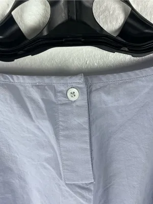 MADEWELL Distant Peri Puff Sleeves Poplin Cutout Crop Top Medium Preppy Casual thumbnail 5