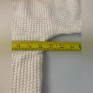 Banana Republic Cream Ivory‎ Aire Wool Blend Cardigan Waffle Knit Small GUC thumbnail 7