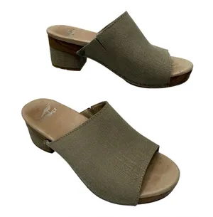 Dansko Maci Taupe Textured Leather Heeled Slide Sandals Size 36 thumbnail 1