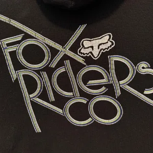 Vintage Fox Racing Reversible Hoodie Women L Waffle Knit Graphic Zip Up Y2K thumbnail 7