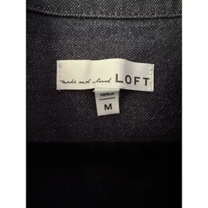 NWOT Loft Dark Wash Denim Pullover Shirt Indigo Blue Size Medium thumbnail 5