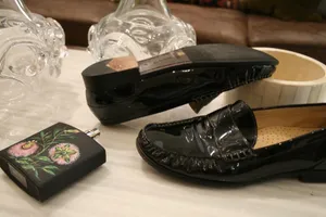 Cole Haan Patent Black Leather Penny Loafers thumbnail 10