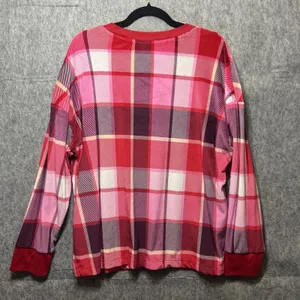 Joyspun XL Pink Red Plaid Pajama‎ Set Sleepwear Loungewear Long Sleeve Soft thumbnail 5