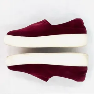 Steven Steve Madden Hilda Dark Red Velvet Platform Slip-on Sneakers Size 9.5 thumbnail 4