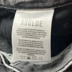 Agolde 90’s Crop Faded Black Trip Dark Grey Gray High Rise‎ Loose 24 Denim Jean thumbnail 3