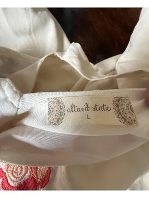 Altar’d State Cream Boho Floral Embroidered Tunic Blouse Dress Top Size L thumbnail 7