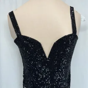 Intimately Free People Corset S Sparks Fly Shimmery Sequin Bodysuit Rocker Glam thumbnail 3