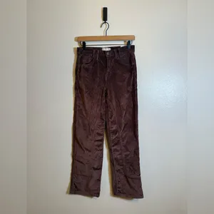 FREE‎ PEOPLE We The Free risk taker cord straight leg pants in chocolate truffle thumbnail 3