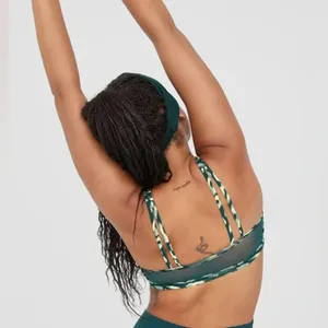 Aerie Offline Green Camo Athletic Workout Mesh Sports‎ Bra Womens Size Small thumbnail 2