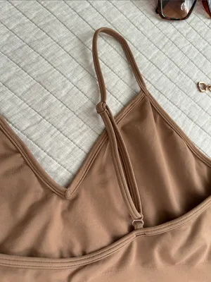 Skims tan soft smoothing seamless v neck bralette 2X thumbnail 4