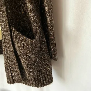 Michael Kors NWT Brown Long Sleeve Fur Trimmed Collar Cardigan Sweater **Sz S** thumbnail 4