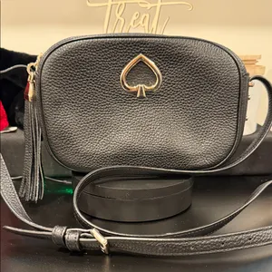 Kate Spade ♠️ Black Pebbled Leather Crossbody Bag thumbnail 1