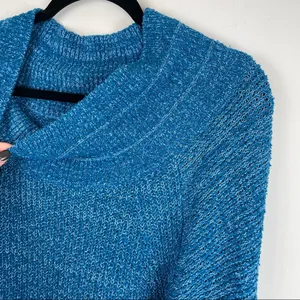 Free People Edessa Blue Balloon Sleeve Sweater Slouchy Sz XS Boho thumbnail 13