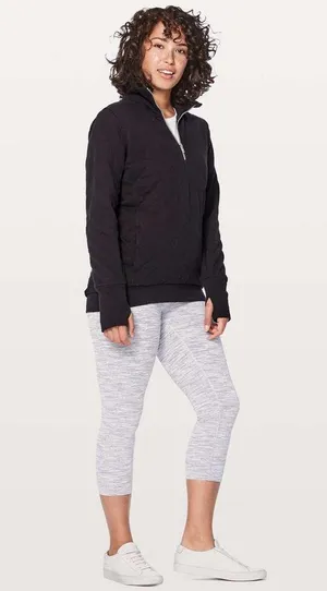 Lululemon Forever Warm Pullover Quilted Black Size 10 thumbnail 3
