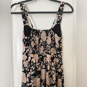 Abercrombie & Fitch Black Pink Floral Tie Front Midi Dress Size S Adjustable thumbnail 8