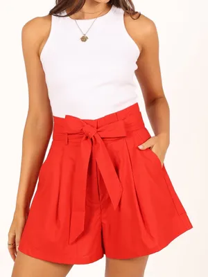 Petal & pup red Maya High Waisted Paperbag Shorts size small thumbnail 1