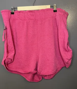 Free People Movement Sweat Shorts Womens Large Pink Terry Elastic Waist Strap thumbnail 1
