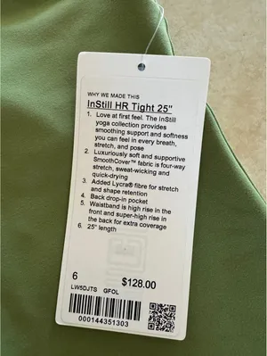 Lululemon Instill High Rise 25” Green Foliage Size 6 NWT thumbnail 4