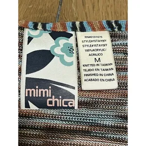 Mimi Chica Women’s Long Sleeve Tie Cardigan Multicolored‎ Wrap Size Medium thumbnail 3