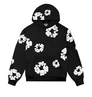 Denim Tears Black Cotton Wreath Hoodie thumbnail 1