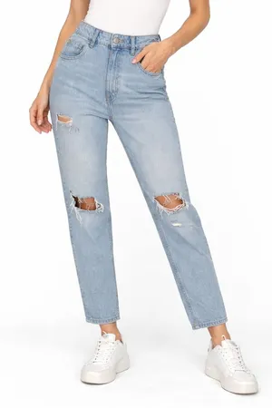 Zara High Waist‎ Ripped Jeans Size 6 Casual Streetwear Y2K Grunge Off-Duty thumbnail 1