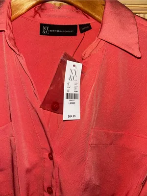 New York & Company Coral Tie-Waist Midi Shirt Dress thumbnail 2