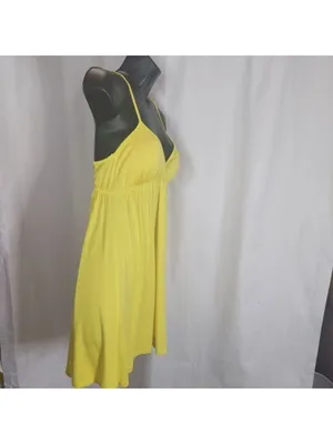 Papaya Halter Neck Fit and Flare Yellow Dress Small thumbnail 3