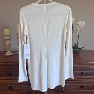 Alo Yoga NWT Ribbed Sea Coast Long Sleeve Dress Ivory Size M thumbnail 6
