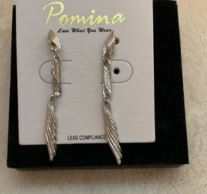 Pomina Silver Wing Dangle Earrings for Women thumbnail 1