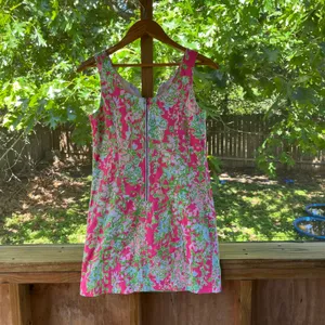 Lilly Pulitzer Cathy Shift Dress Pink Flamingo Southern Charm Print Size 2 thumbnail 4