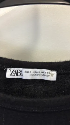 ZARA Crop Top Black thumbnail 2