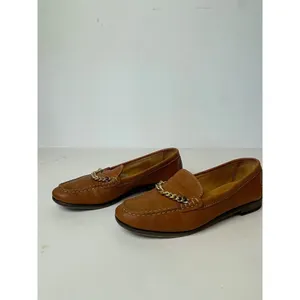 Sandro Brown Saddle‎ Leather Chain Detail Loafers Size US 6 Luxury Designer thumbnail 4