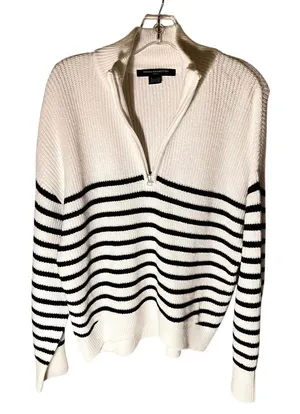 French Connection Stripe Half Zip Sweater Size Medium thumbnail 1