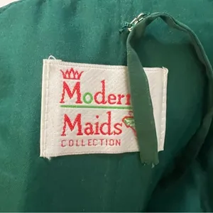 Modern Maids Emerald Green Strapless Ruched Chiffon Dress Small Brooch 4 thumbnail 5