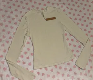 Skims cotton jersey long sleeve top bone size small thumbnail 1