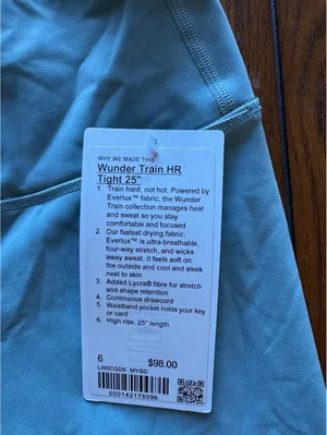 Lululemon Wunder Train High Rise 25” Misty Glade Size 6 NWT thumbnail 4