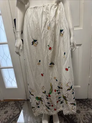 FARM RIO Pitanga Embroidery One Shoulder Cut Out Maxi Dress Size S- $325 MSRP thumbnail 4