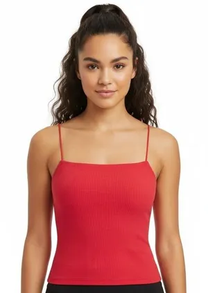 Madewell Top Womens Extra‎ Small Watermelon Red Square Neck Cropped Tank NV999 thumbnail 1