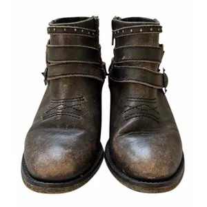 Circle G Distressed Leather Zip Ankle Western Boots Style P5101 Women's Size 7.5 thumbnail 3