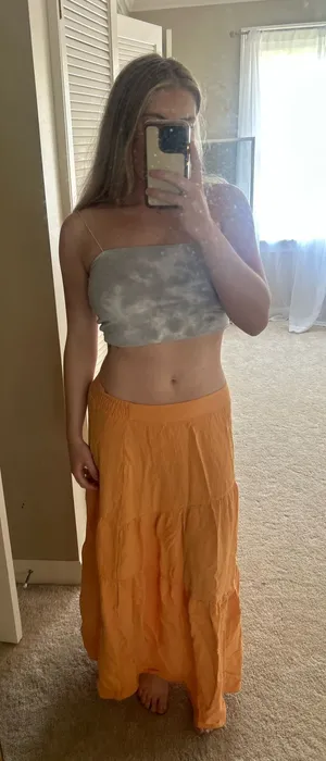 Soft Surroundings Bright orange maxi skirt thumbnail 1