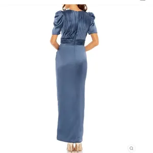 Mac Duggal 27014 PUFF SLEEVE PLEATED BODICE DRAPED GOWN 8 Runs Small thumbnail 8